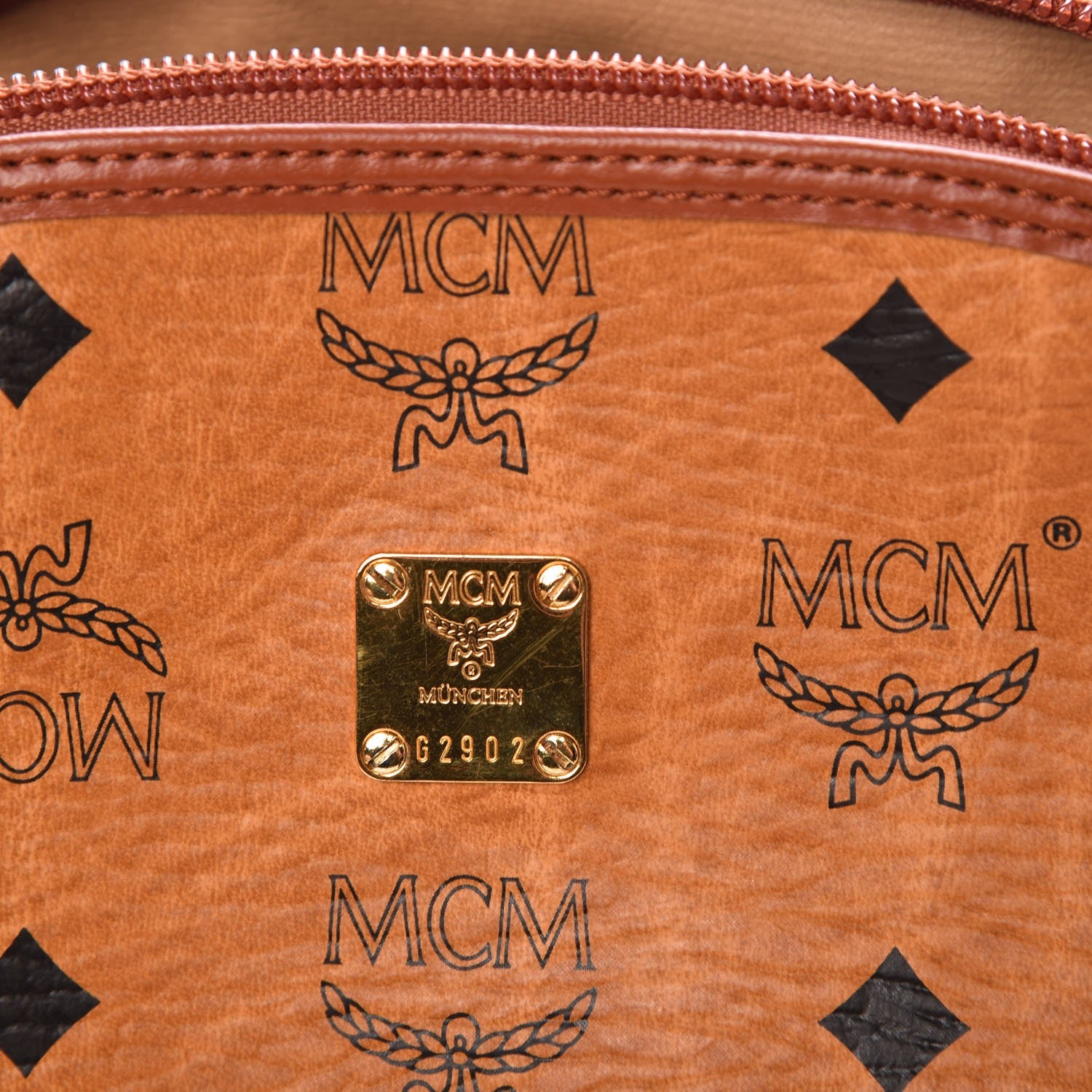 MCM Visetos Cosmetic Pouch Cognac 7 of 8