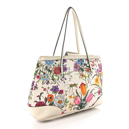 Gucci Canvas Floral Flora Tote White 3 of 11