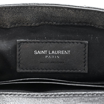 Saint Laurent Sheepskin Matelasse Chevron Monogram College Chain Wallet Black 6 of 10