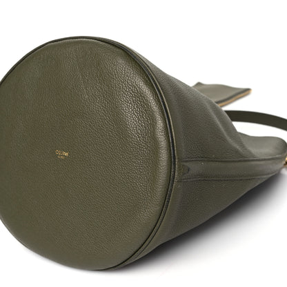 Celine Supple Grained Calfskin Bucket 16 Bag Dark Olive 10 of 11
