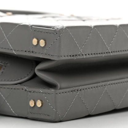 Chanel Calfskin Quilted Studded Square Vanity Case Grey 9 of 10
