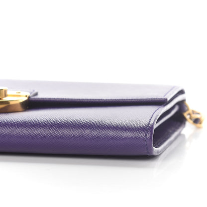 Prada Saffiano Lux Sound Wallet On Chain Viola 8 of 8