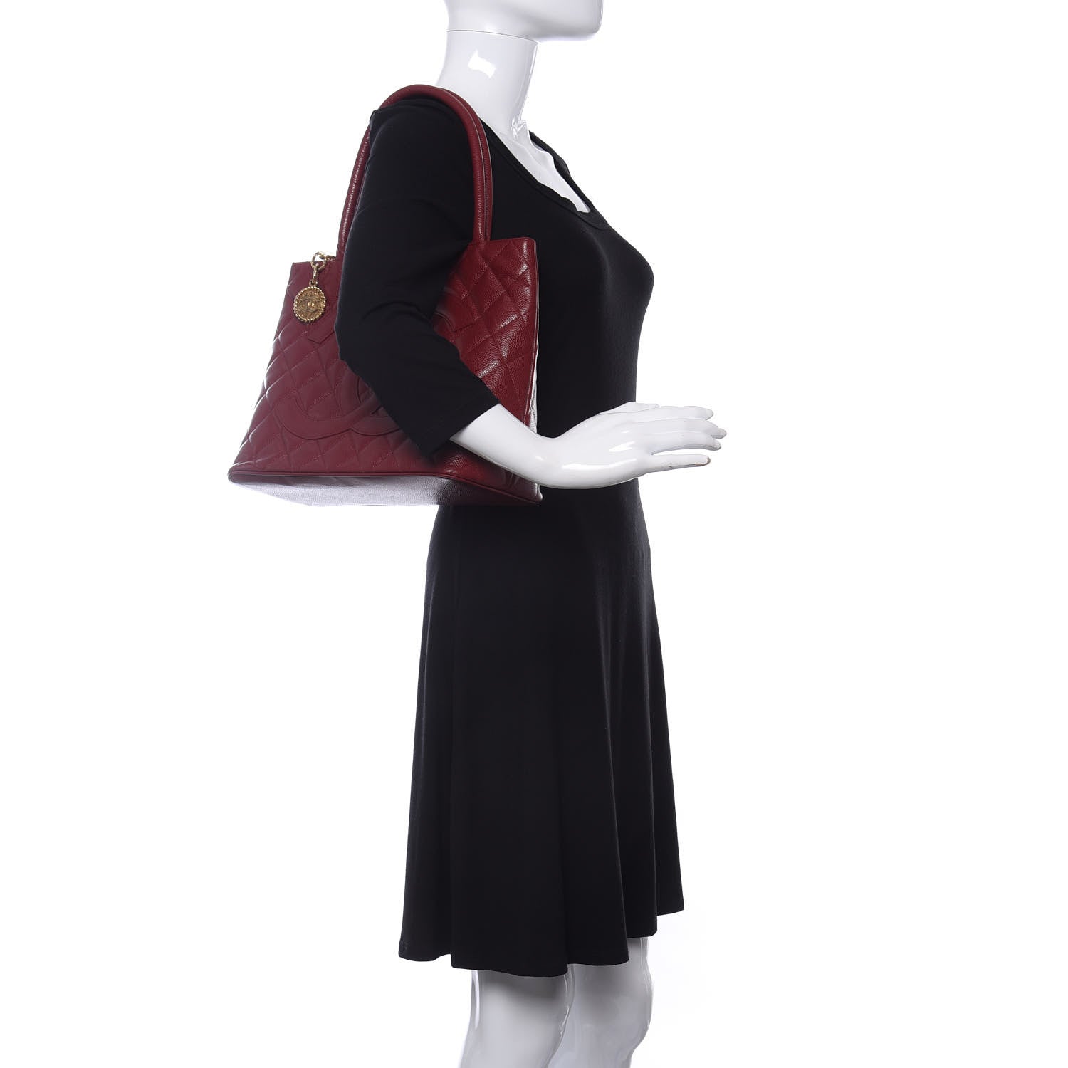 Chanel Caviar Quilted Medallion Tote Red 2 of 11