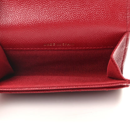 Chanel Caviar Quilted Flap Card Holder Wallet Red 5 of 10
