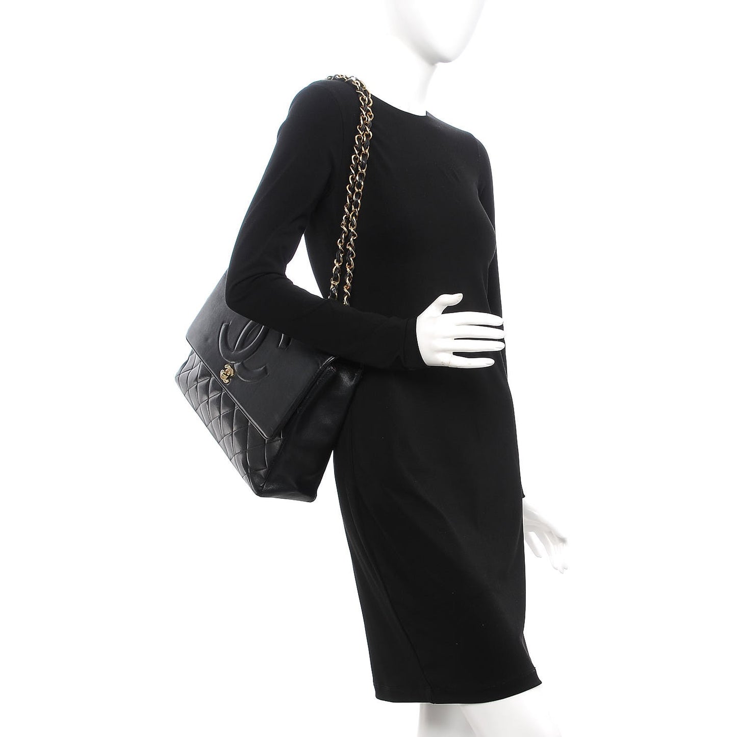 Lambskin Jumbo CC Single Flap Black