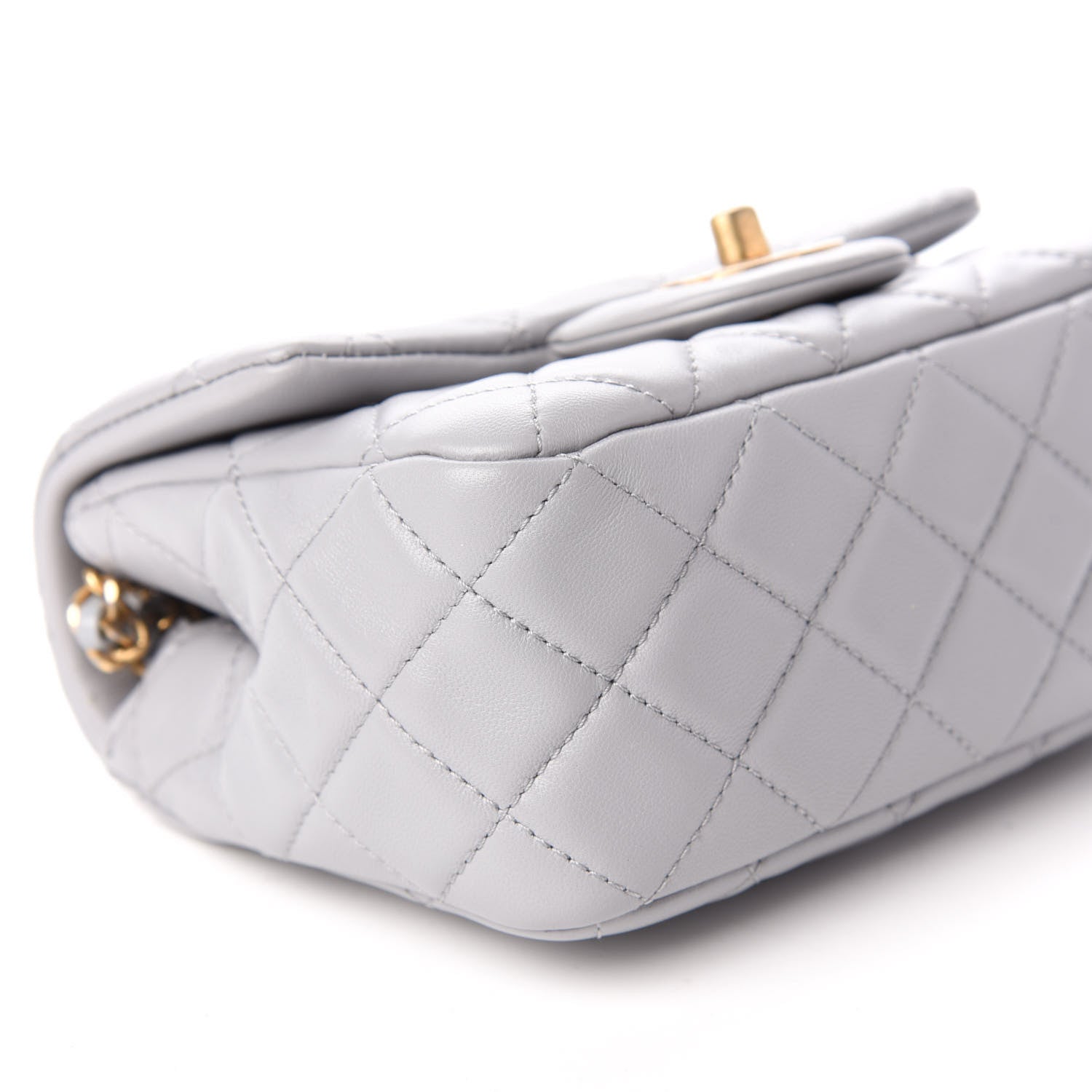 Chanel Lambskin Quilted Mini Pearl Crush Flap Light Grey 6 of 10
