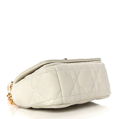 Christian Dior Supple Calfskin Cannage Micro Caro Bag Latte 4 of 10