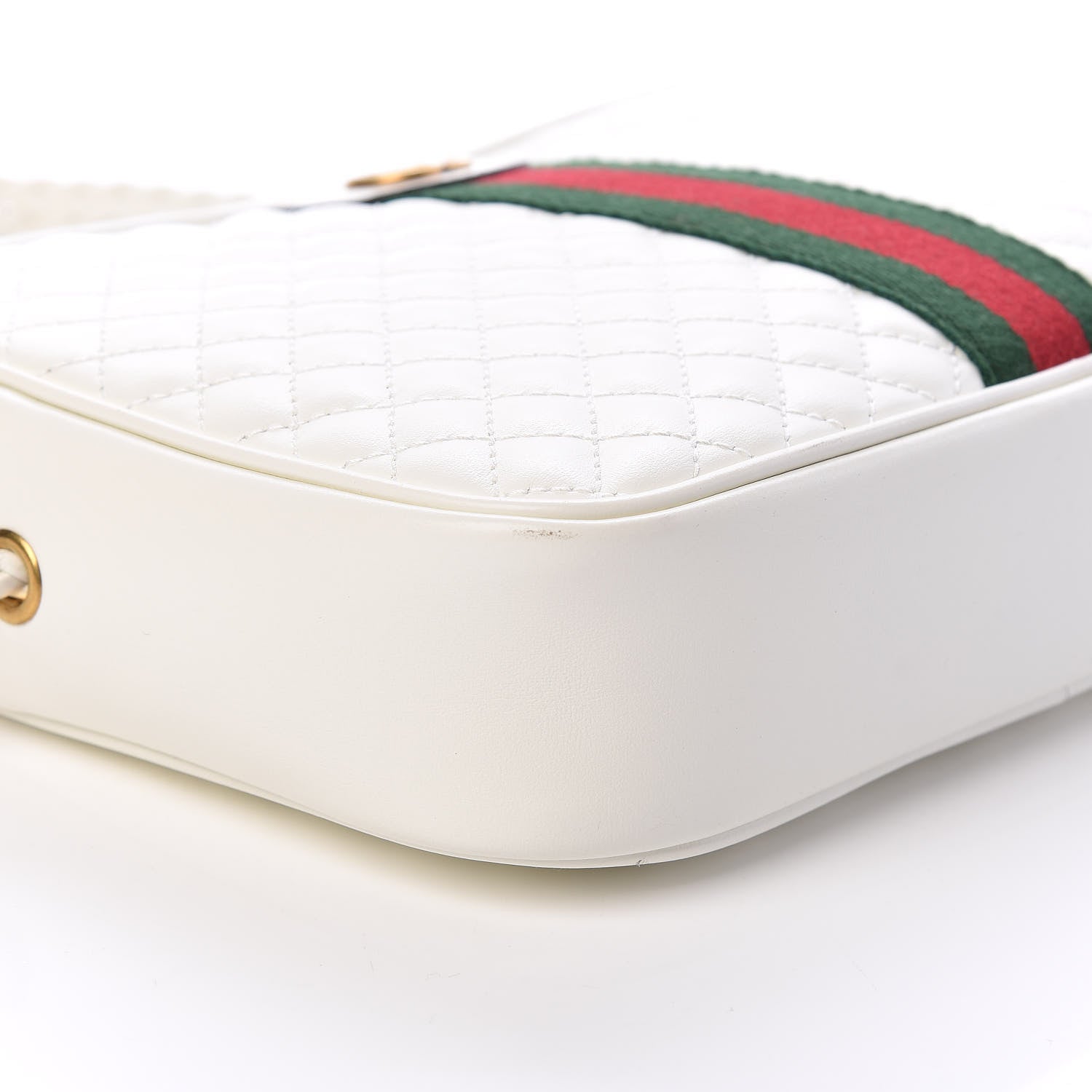 Gucci Calfskin Web Trapuntata Small Shoulder Bag Off White 8 of 10