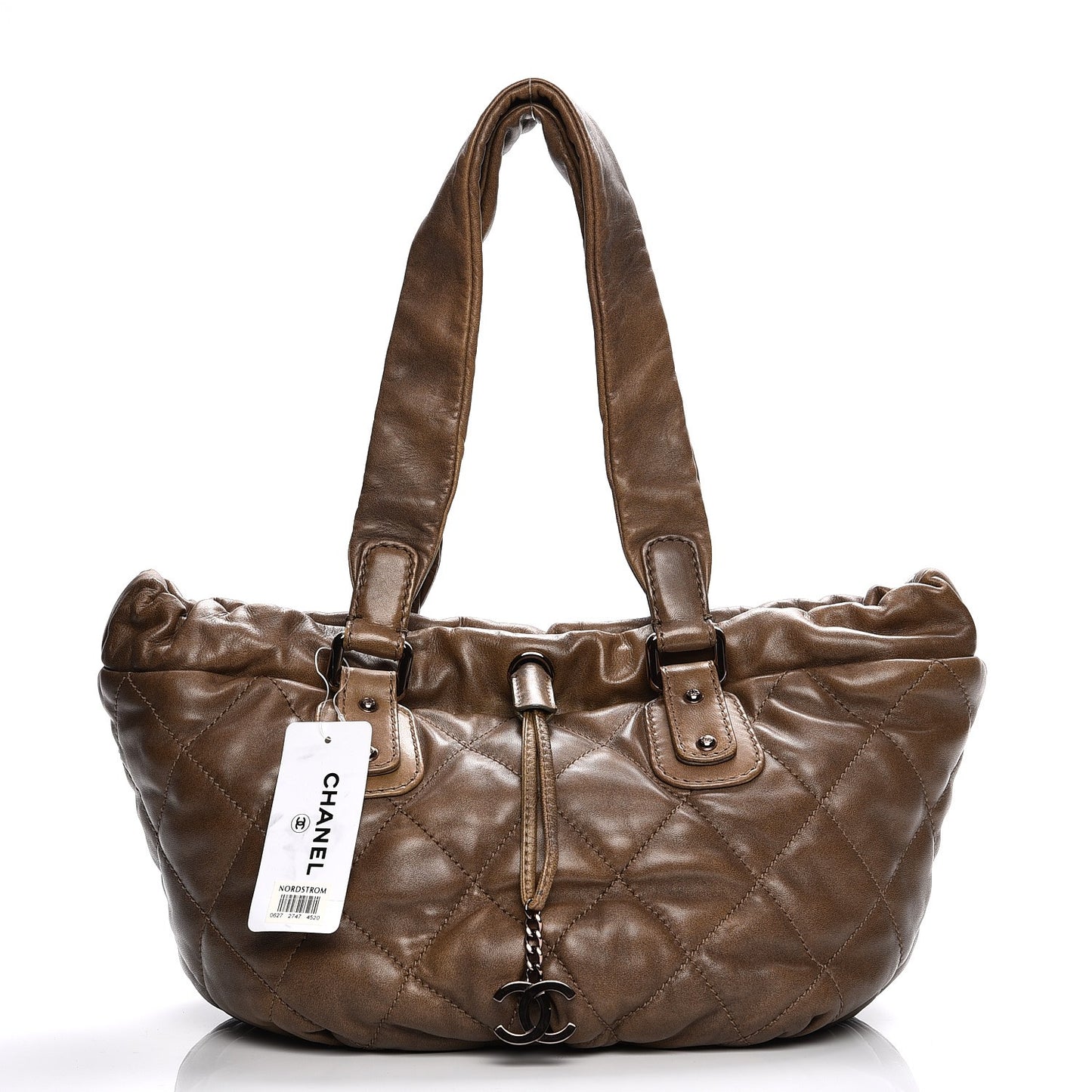 Lambskin Quilted Cloudy Bundle East West Tote Beige