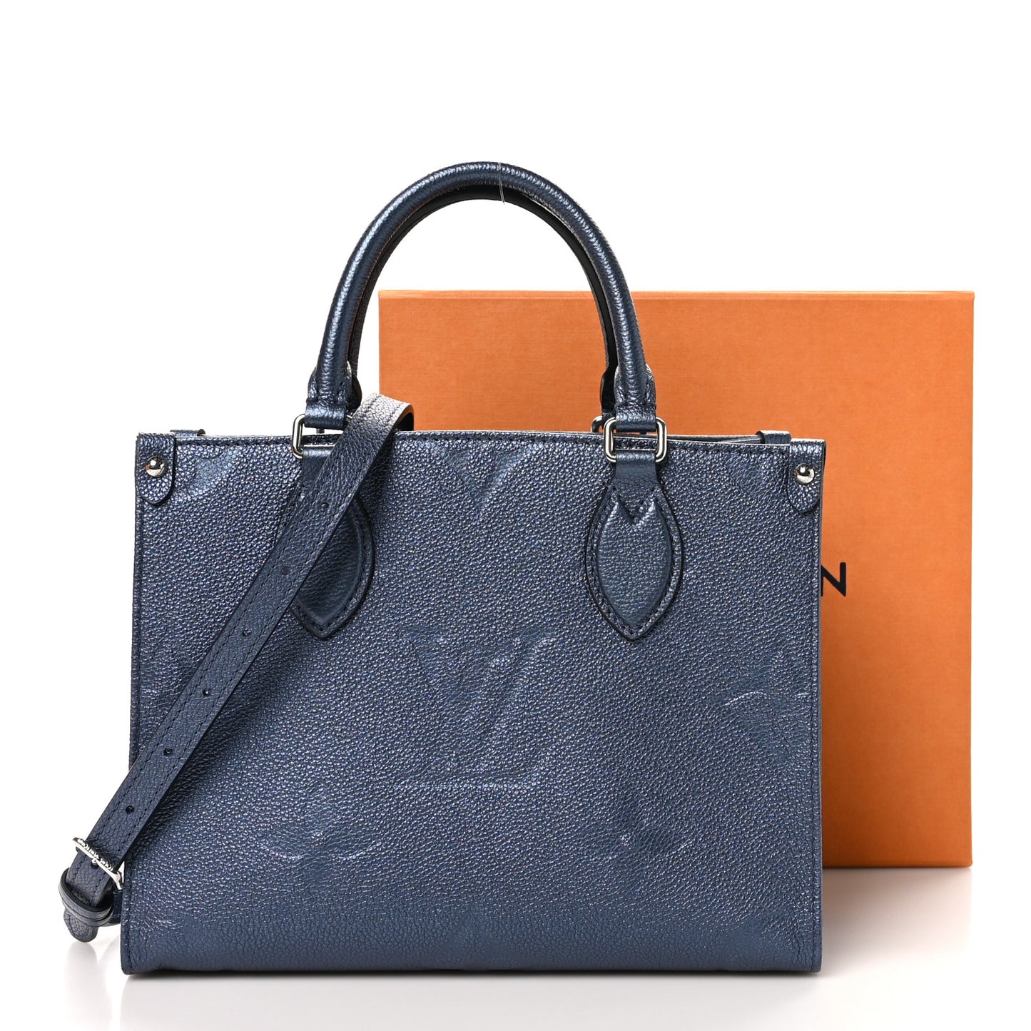 Metallic Empreinte Monogram Giant Onthego PM Navy Nacre