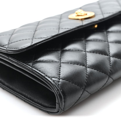 Versace Lambskin Quilted Medusa Wallet On Chain Crossbody Black 8 of 9