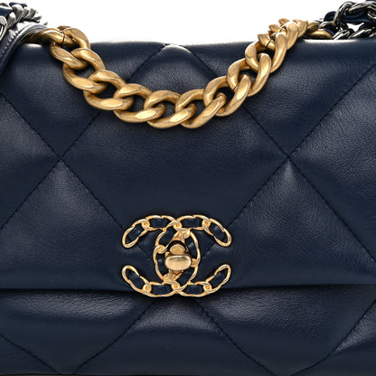 Chanel Lambskin Quilted Medium Chanel 19 Flap Navy Blue 8 of 11