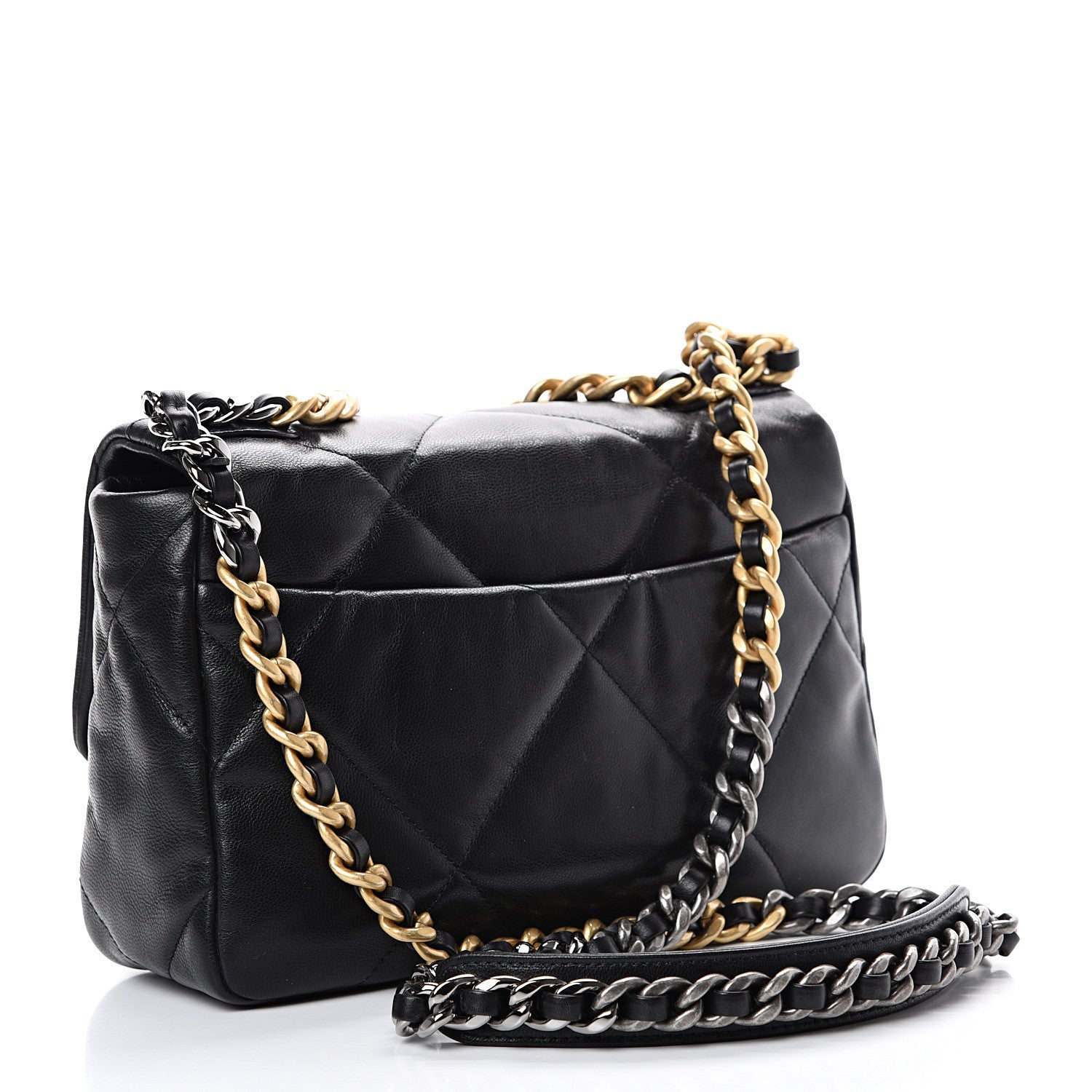 Chanel Goatskin Quilted Medium 19 Flap Black 2 of 10