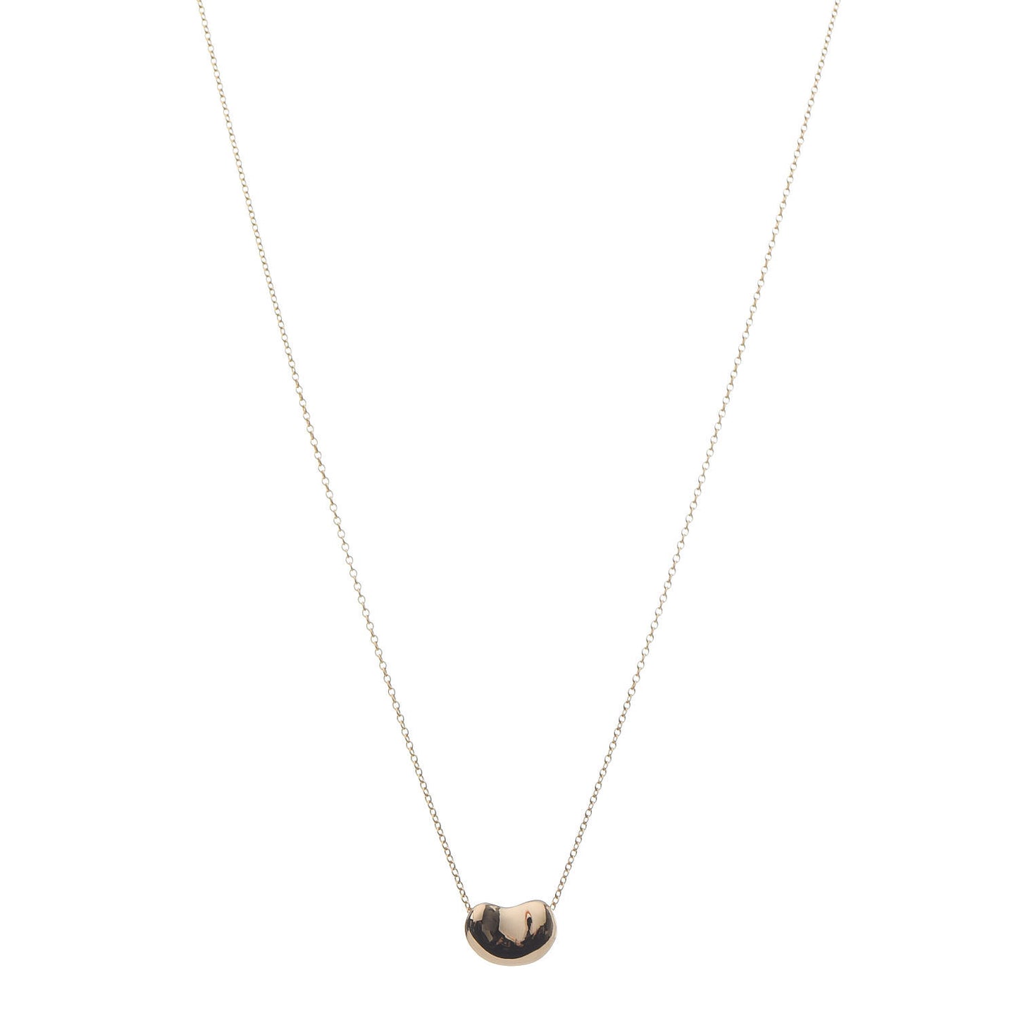 18K Yellow Gold 11mm Elsa Peretti Bean Pendant Necklace