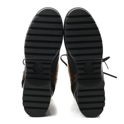 Louis Vuitton Suede Calfskin Shearling Monogram Laureate Platform Desert Boots 36 Cognac 5 of 8
