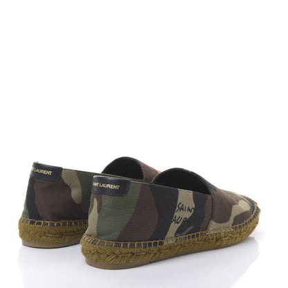 Saint Laurent Canvas Camouflage Espadrilles 37.5 Kaki Black 4 of 9