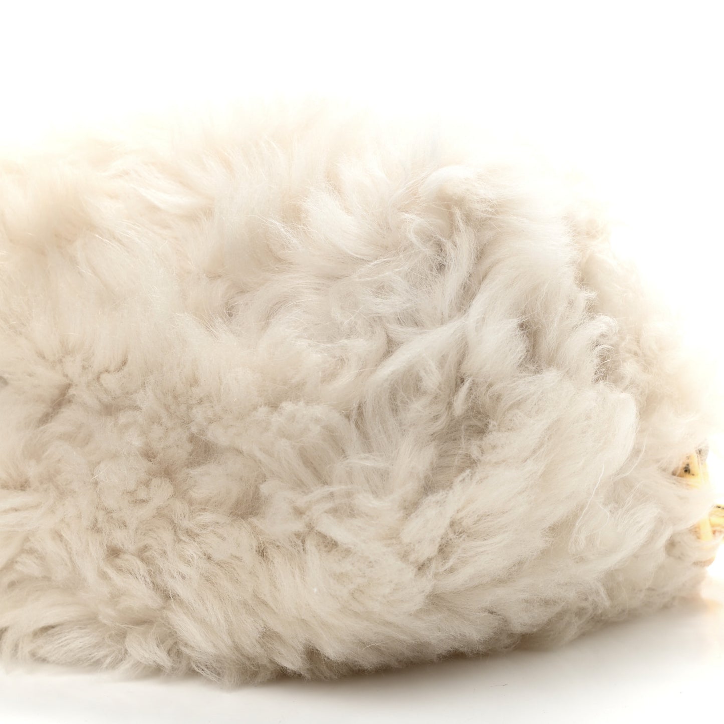 Shearling Lambskin The Pouch Chain White