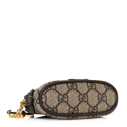 Gucci GG Supreme Monogram Web Ophidia Dome Key Pouch Beige New Acero 4 of 10