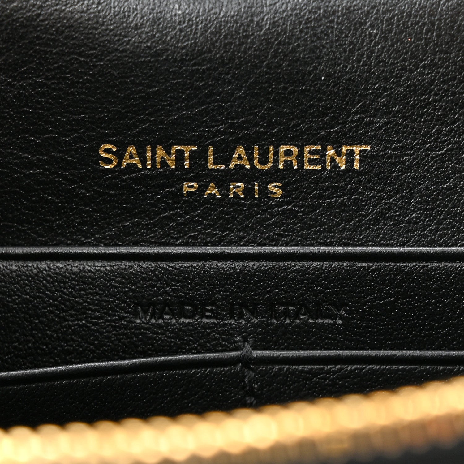 Saint Laurent SAINT LAURENT Calfskin Crocodile Embossed Kate Monogram Tassel Chain Wallet Black 6 of 12