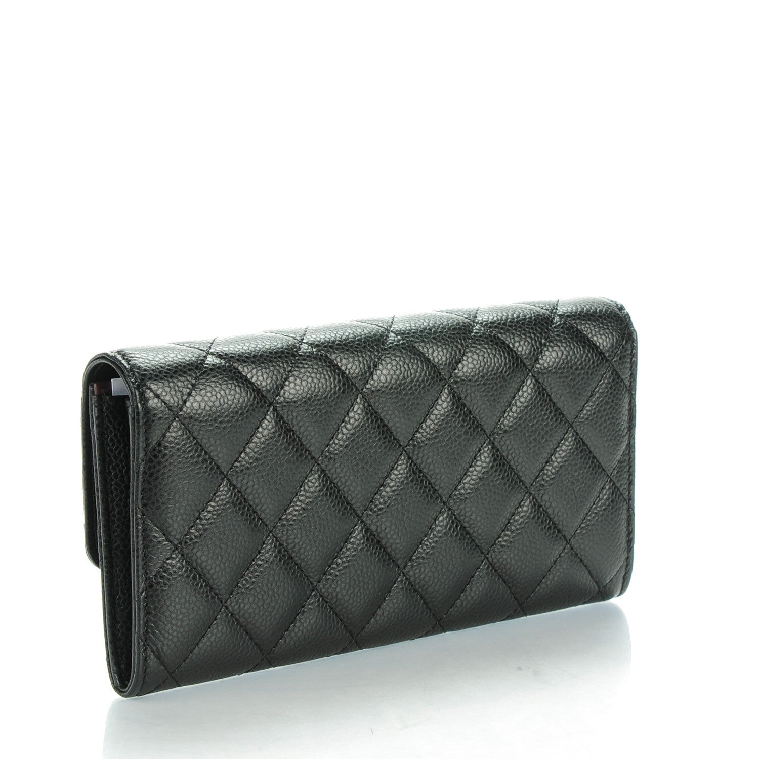 Chanel Caviar Quilted Large Gusset Flap Wallet Black 3 of 8