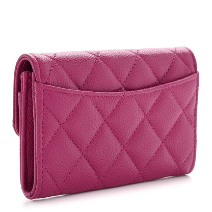 Chanel Caviar Quilted Flap Card Holder Wallet Purple 3 of 7