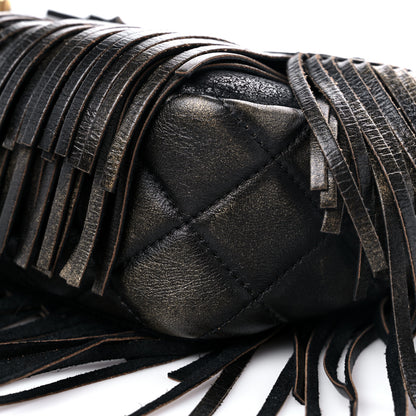 Chanel Metallic Calfskin Quilted Large Into The Fringe Flap Black 8 of 11