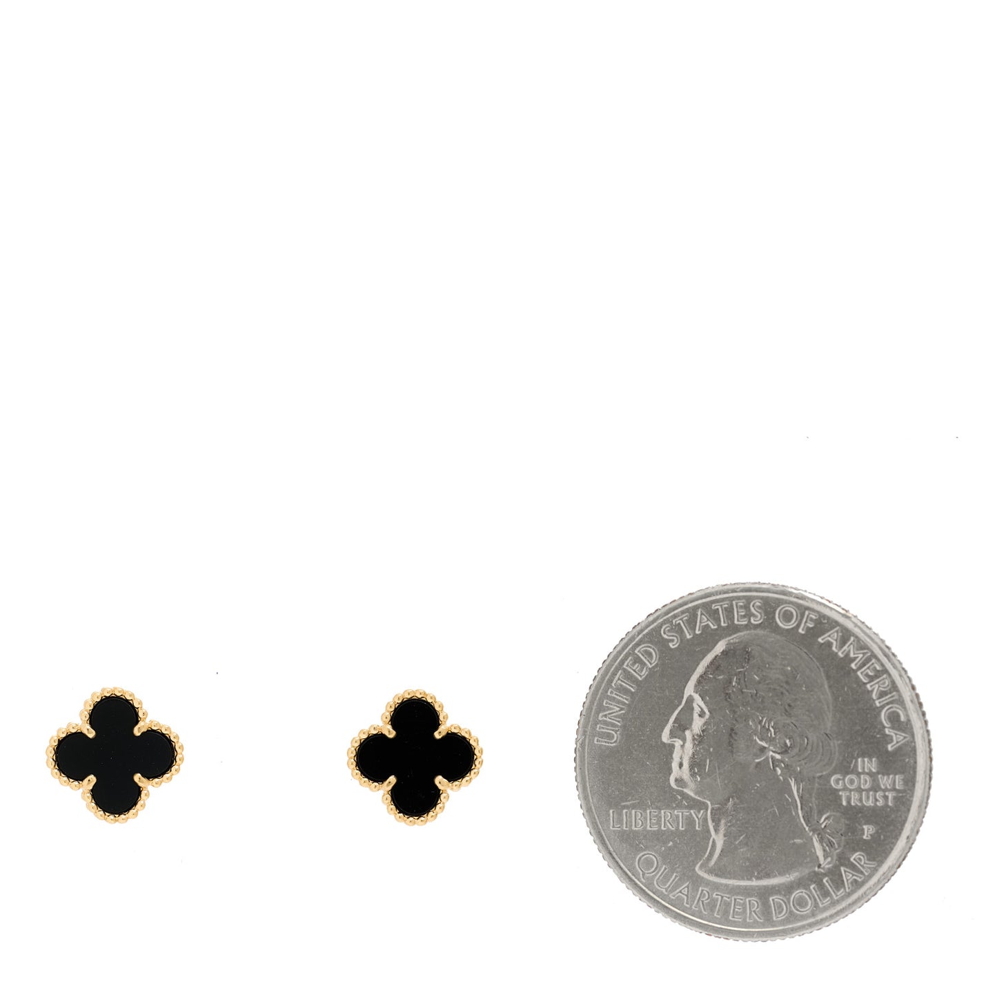 18K Yellow Gold Black Onyx Sweet Alhambra Earrings