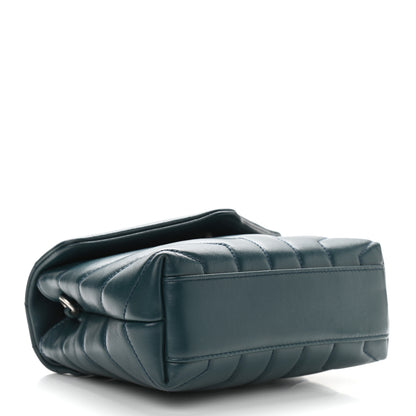 Saint Laurent Calfskin Y Quilted Monogram Toy Loulou Satchel Dark Green 4 of 10