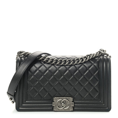 Chanel Lambskin Quilted Medium Boy Flap Black 2 of 20