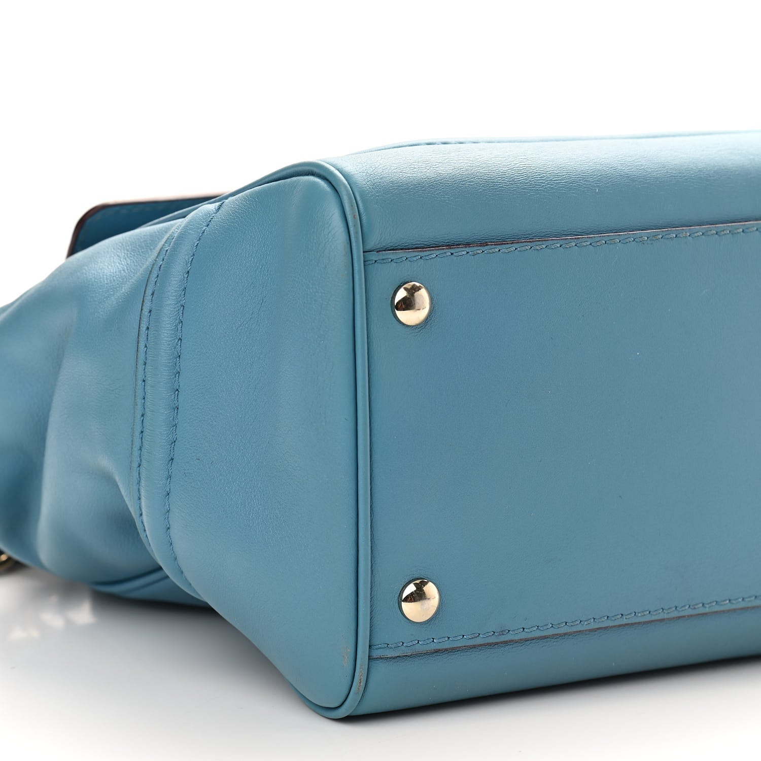 Versace Calfskin Large Palazzo Empire Bag Blue 5 of 14