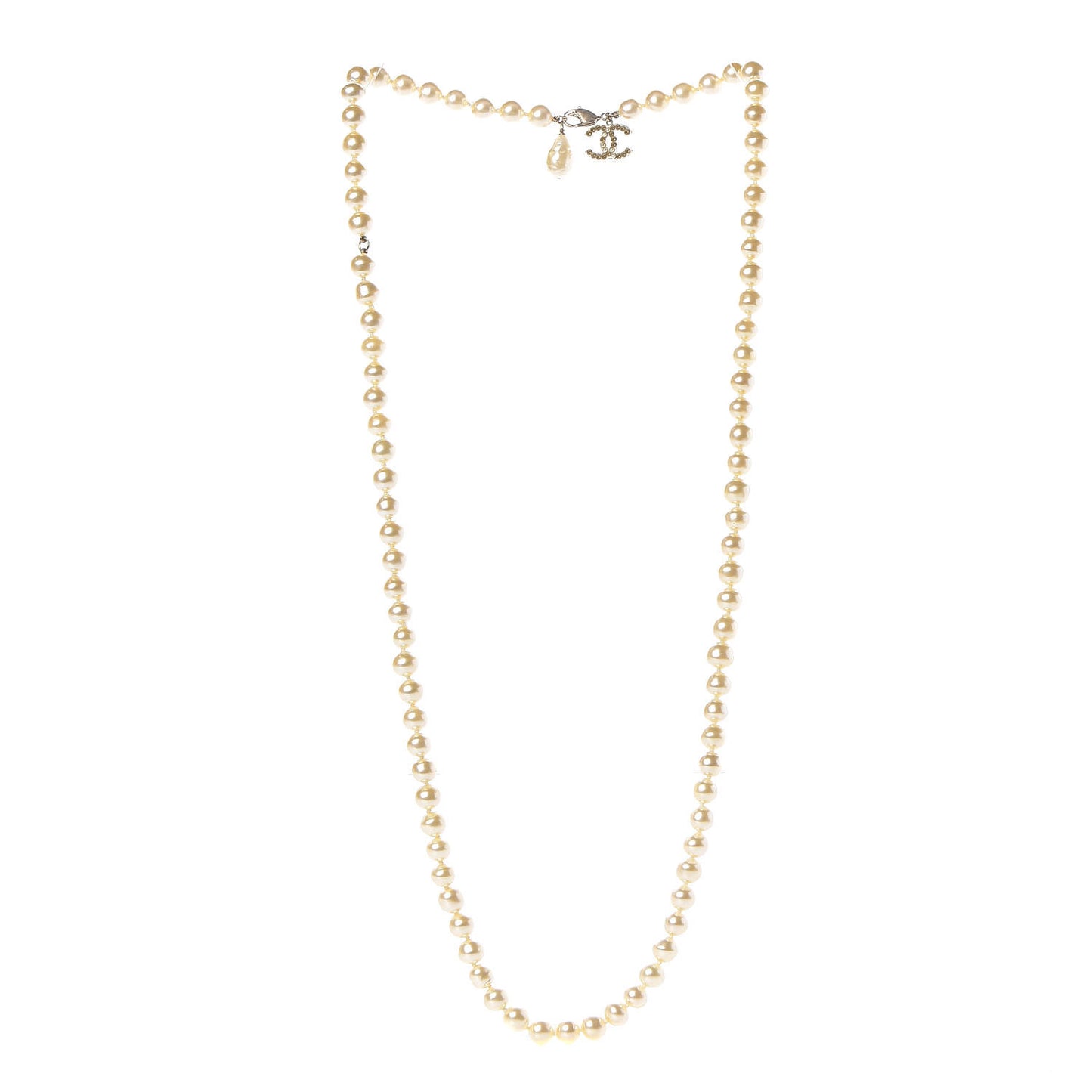 Pearl CC Long Necklace Gold