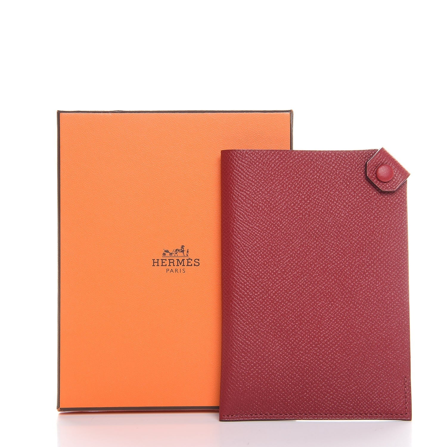 Hermes Epsom Tarmac PM Passport Holder Rouge Grenat 6 of 6