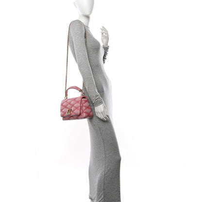 Louis Vuitton Lambskin Malletage Top Handle GO-14 MM Raspberry 2 of 9