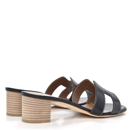 Hermes Calfskin Oasis Sandals 37 Black 4 of 9