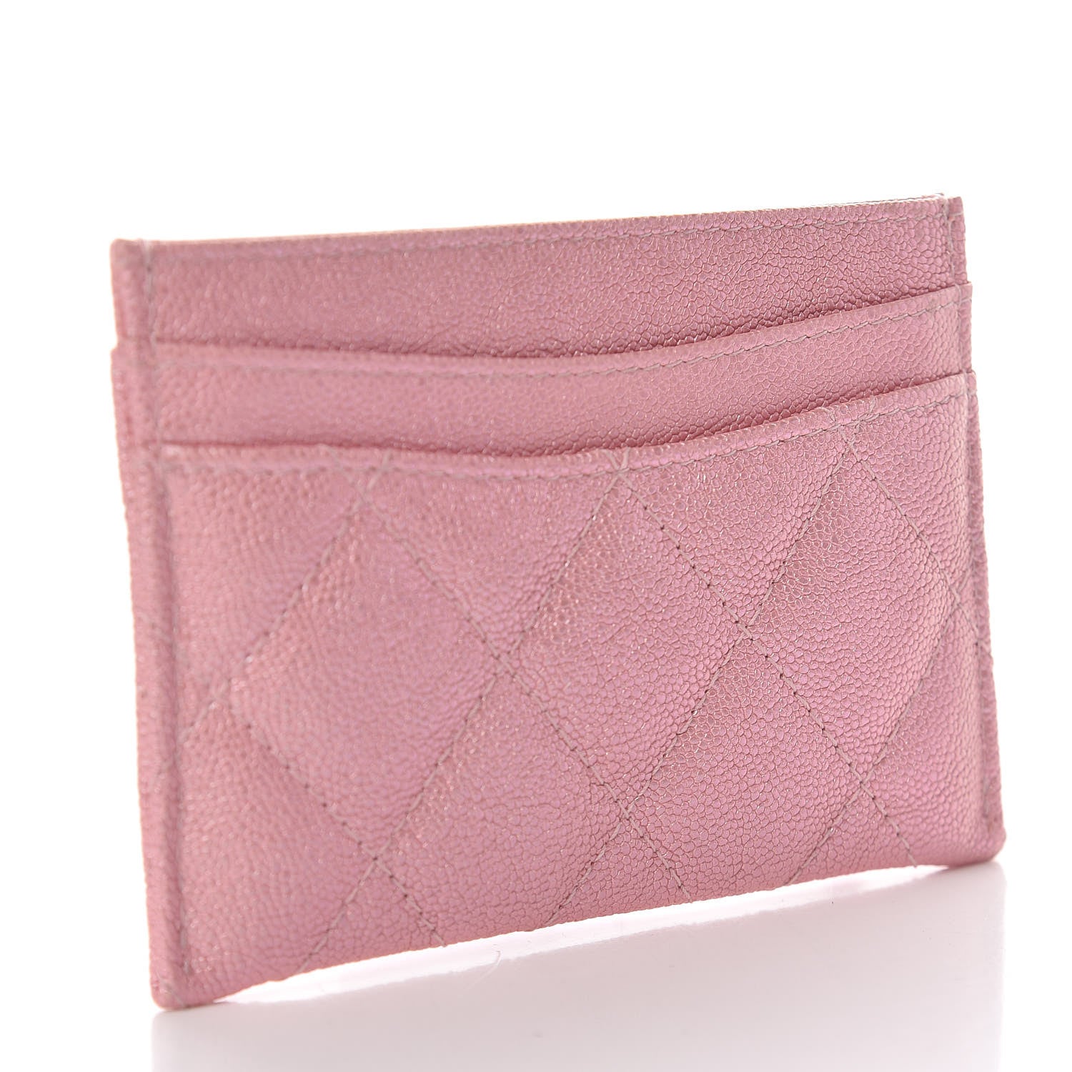 Chanel Iridescent Caviar Quilted Card Holder Rose Pink 3 of 9