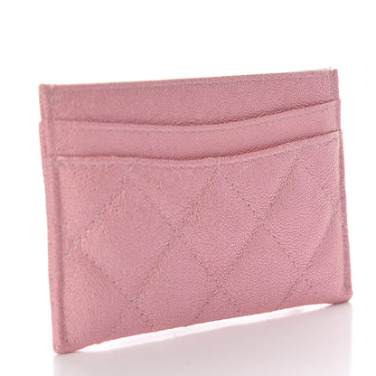 Chanel Iridescent Caviar Quilted Card Holder Rose Pink 3 of 9