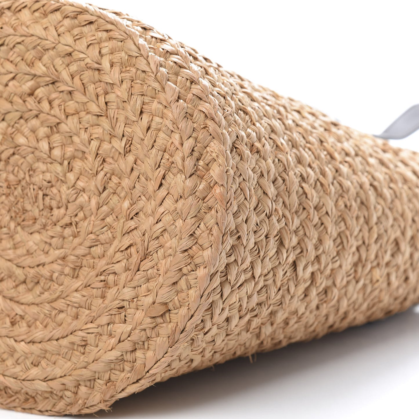 Raffia Calfskin Small Panier Tote Naturale Nut