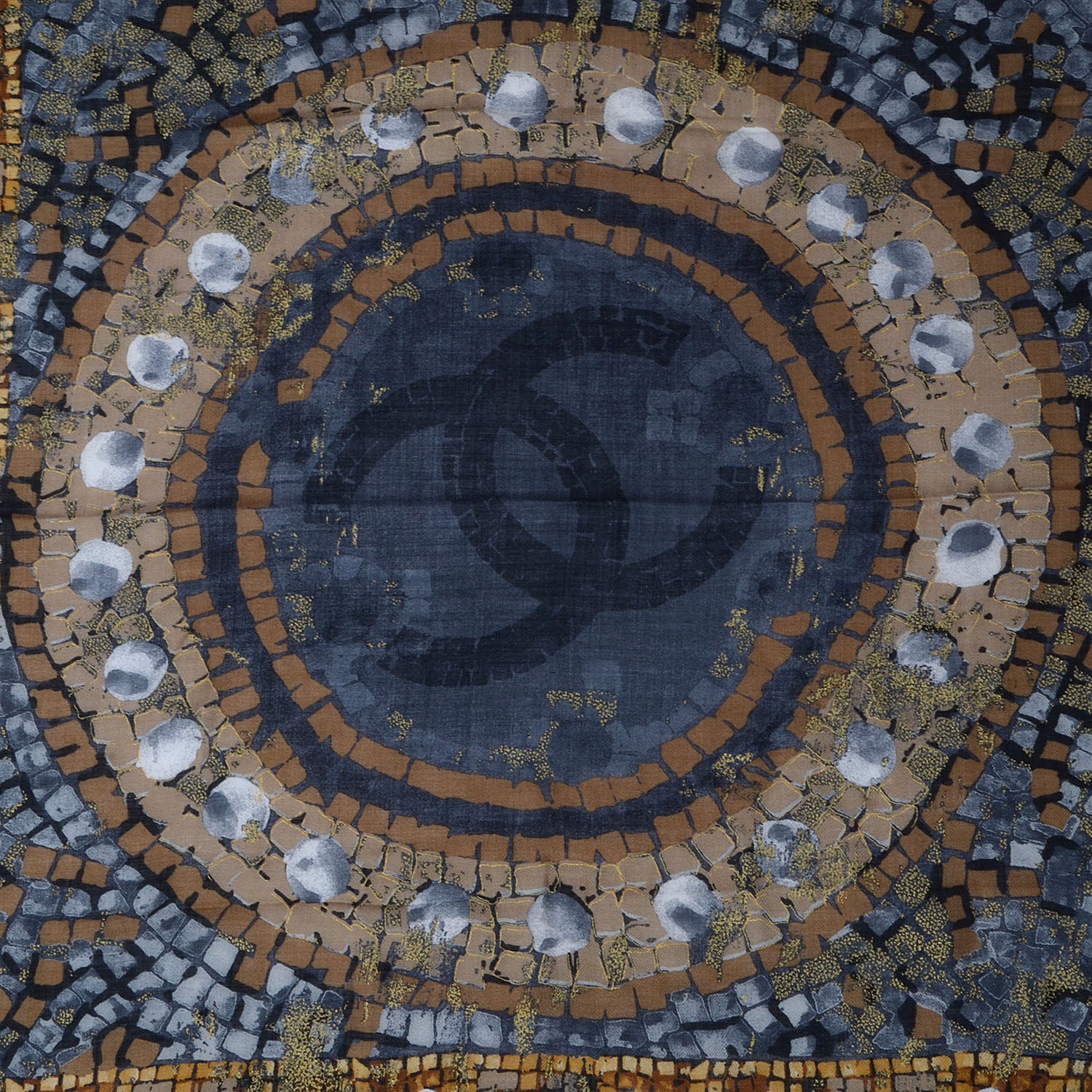 Chanel Cashmere Mosaic CC Logo Scarf 1 of 5
