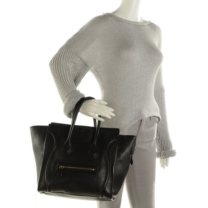 Celine Smooth Calfskin Mini Luggage Black 2 of 9