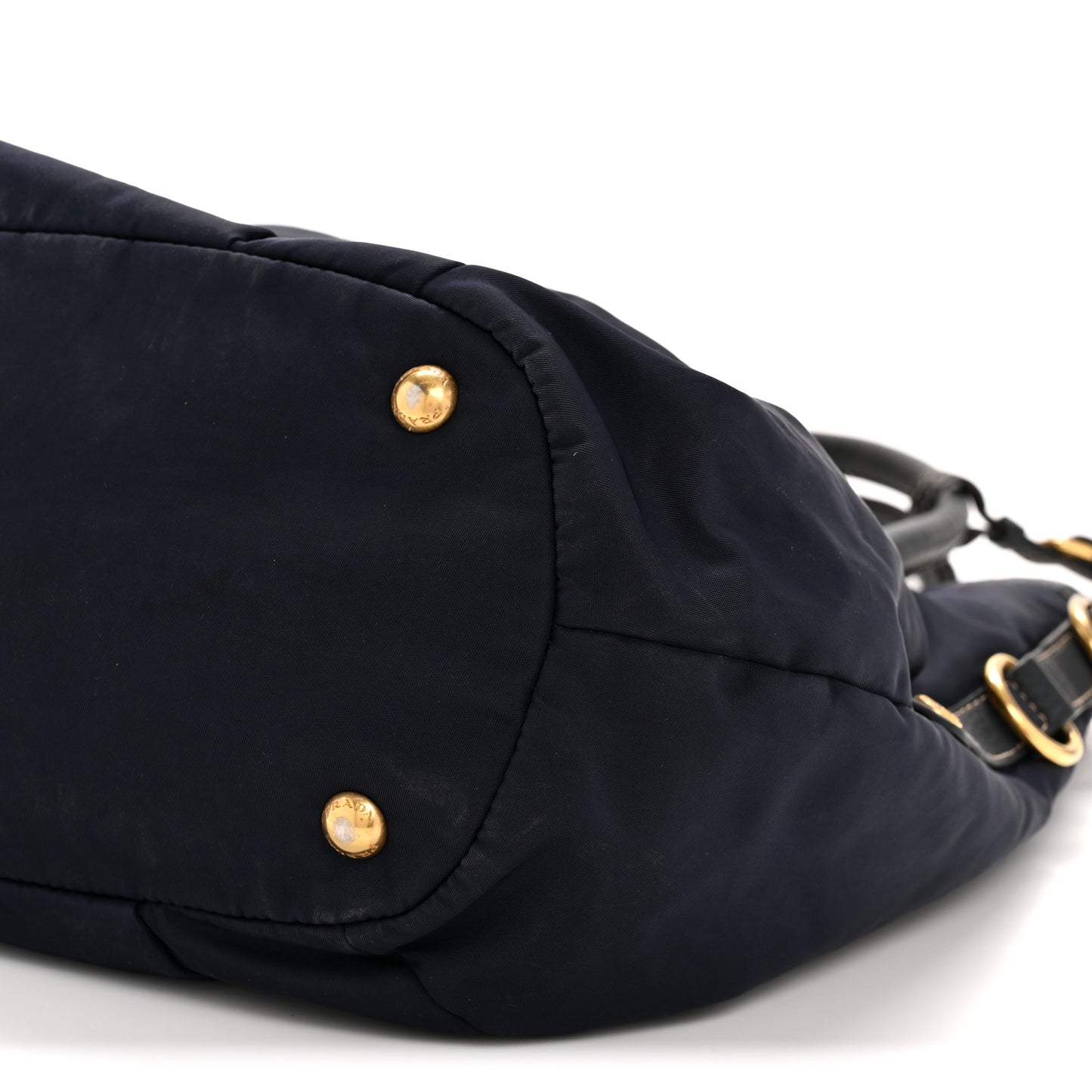 Tessuto Nylon Vitello Daino Tote Bleu