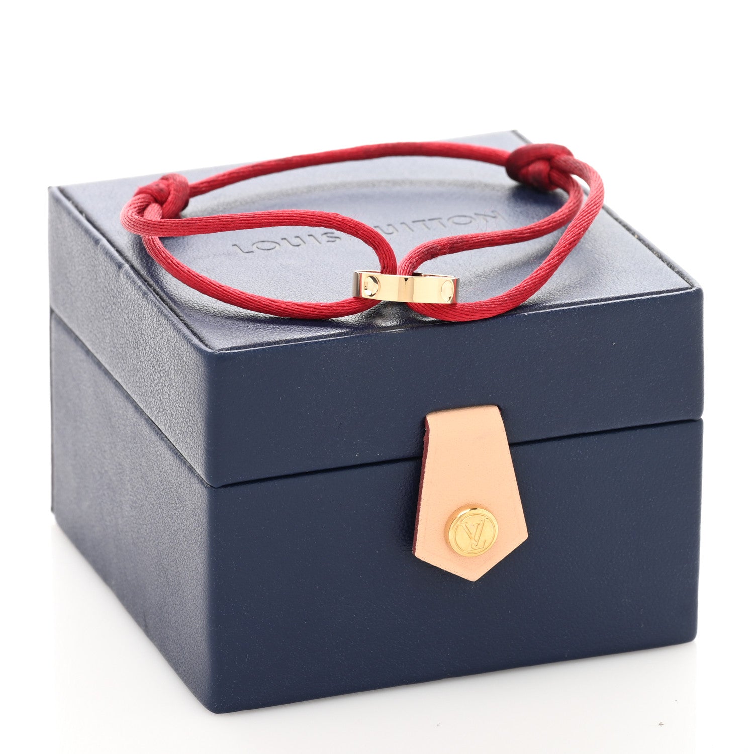 Louis Vuitton 18K Yellow Gold Empreinte Adjustable Cord Bracelet Red 4 of 4