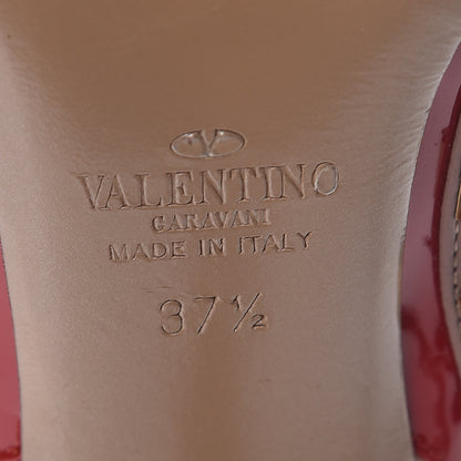 Valentino Garavani Patent Rockstud Ankle Strap 100mm Pumps 37.5 Rosso Valentino Poudre 8 of 11
