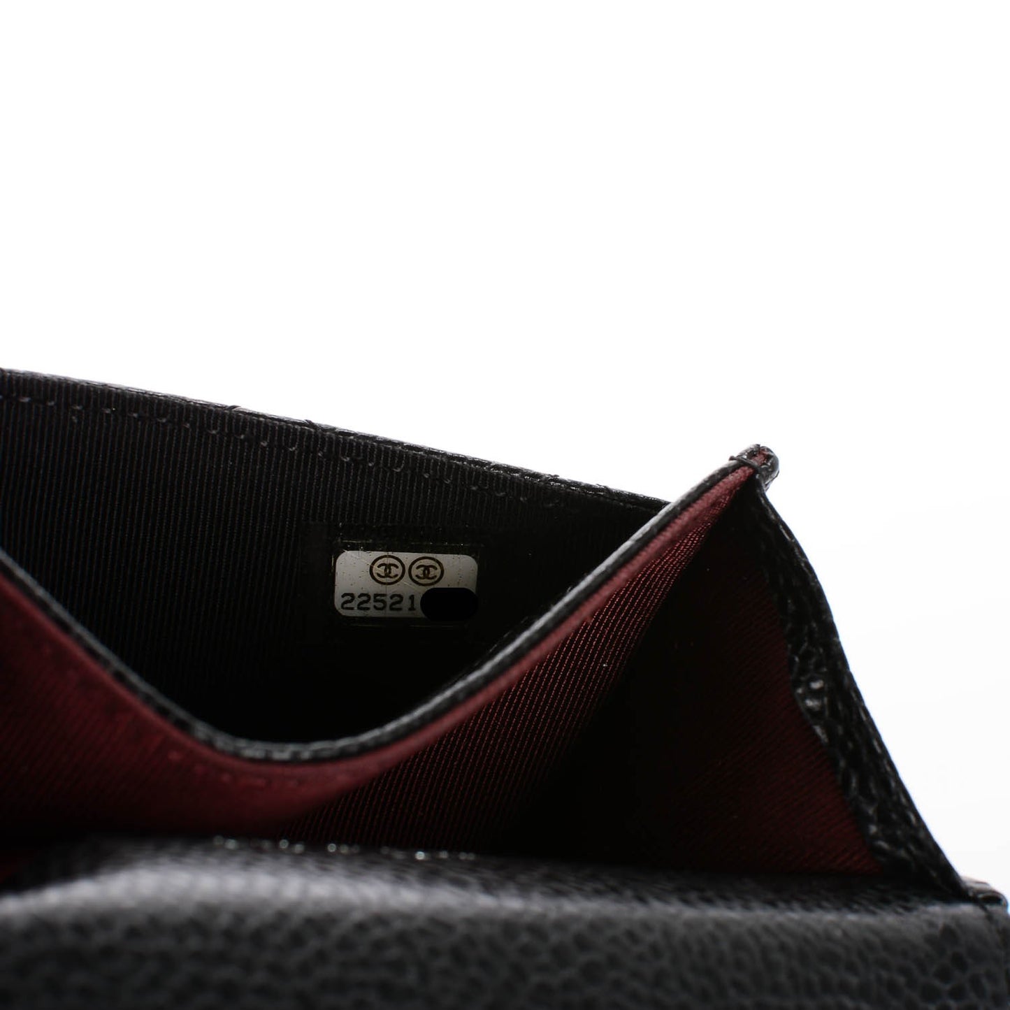 Caviar Quilted Flap Card Holder Black