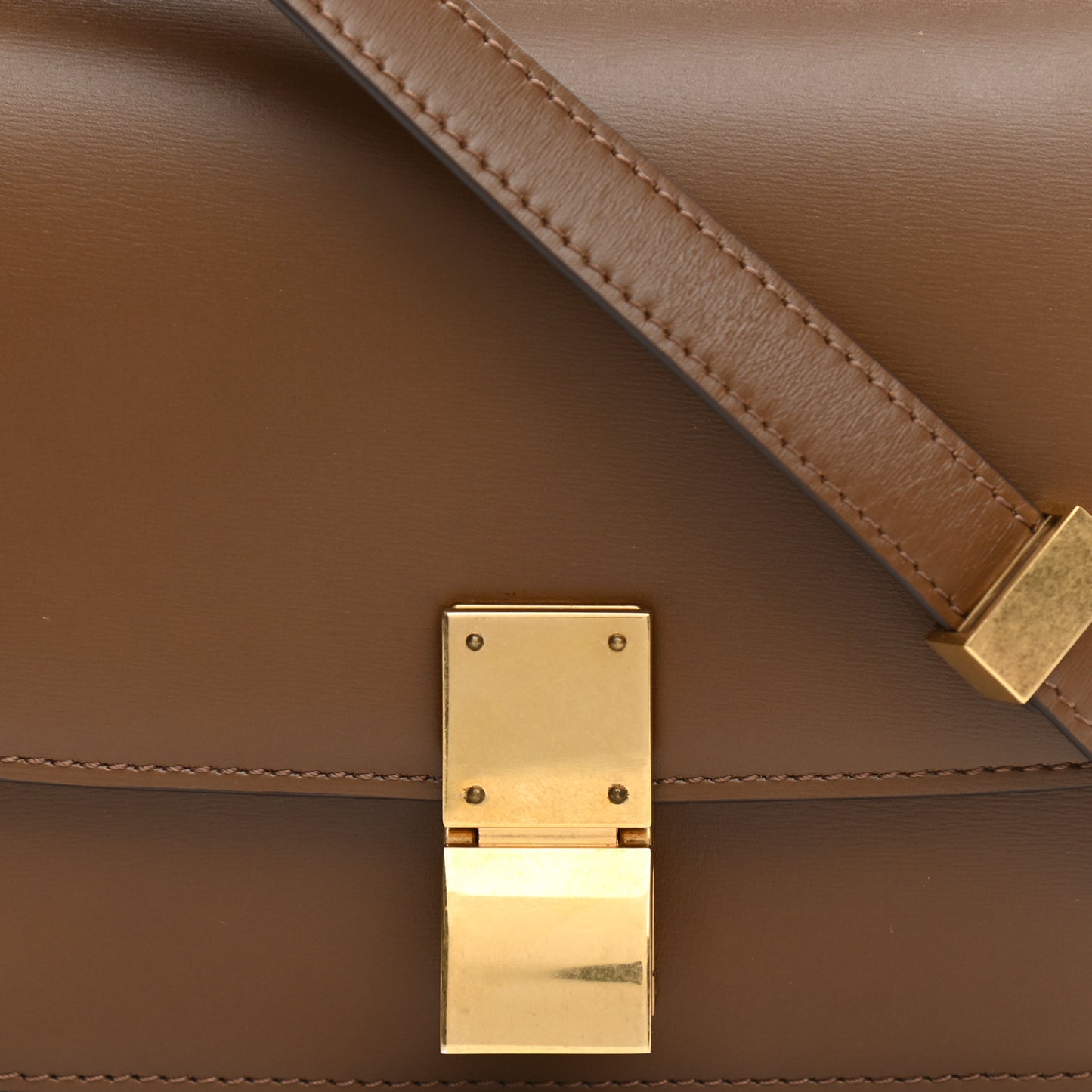Smooth Calfskin Small Classic Box Flap Bag Camel