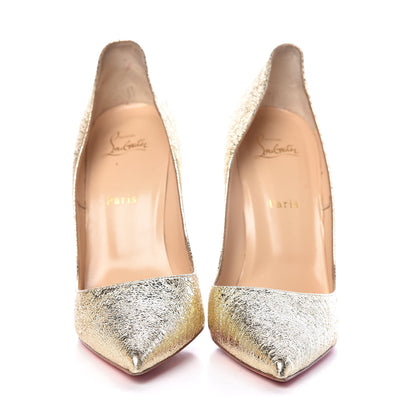 Christian Louboutin Metallic Crinkled Specchio So Kate 120 Pumps 42 Platine 2 of 11