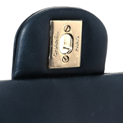 Chanel Lambskin Quilted Mini Top Handle Rectangular Flap Navy Blue 7 of 12