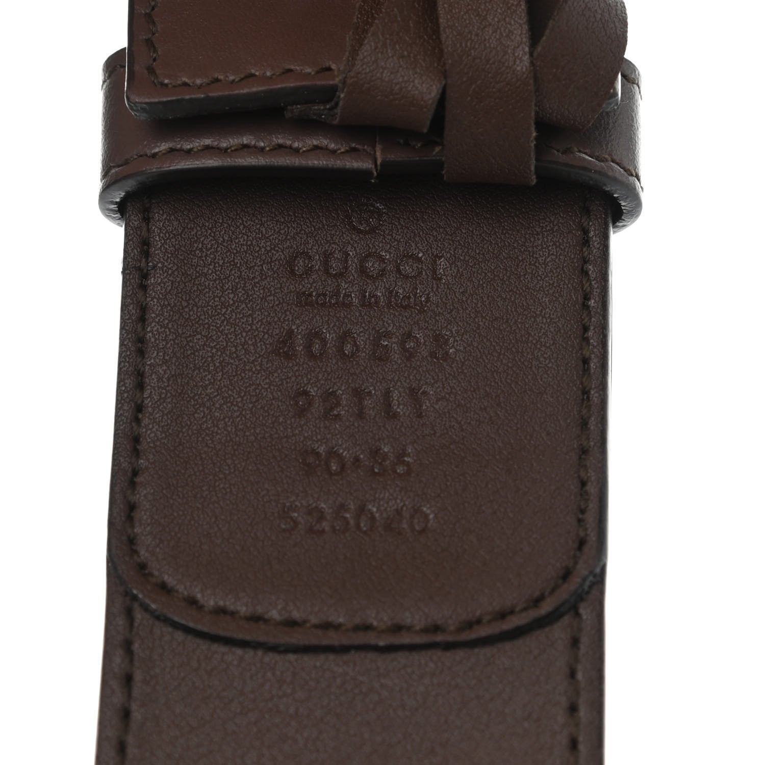 Gucci GG Supreme Monogram Matte Plutone Calfskin Double G 40mm Belt 90 36 Beige Ebony New Acero 4 of 4