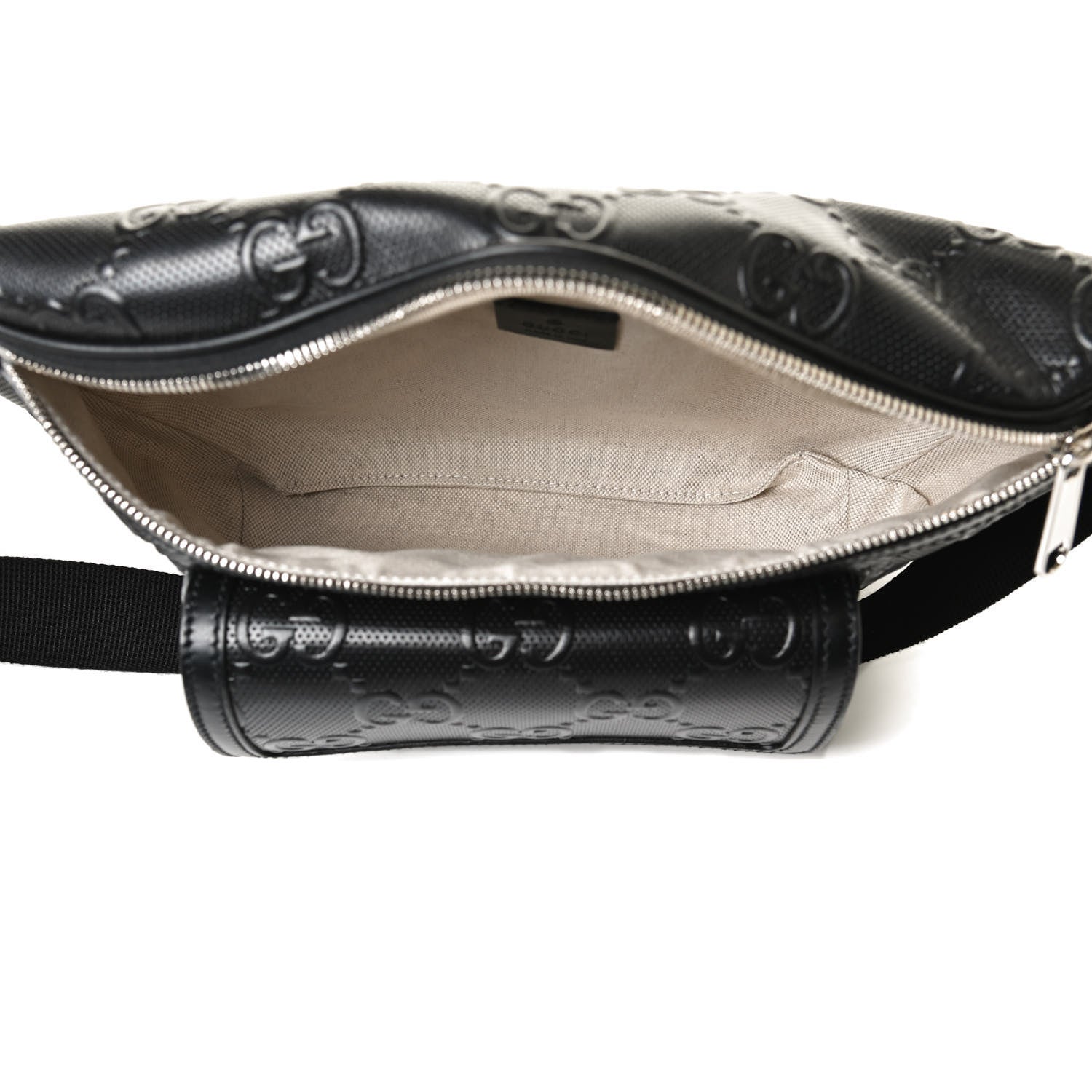 Gucci Calfskin GG Tennis Embossed Pocket Belt Bag Black 5 of 14