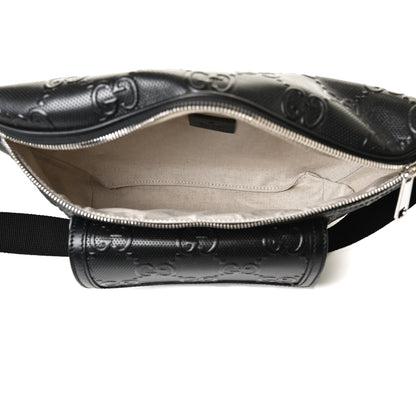 Gucci Calfskin GG Tennis Embossed Pocket Belt Bag Black 5 of 14