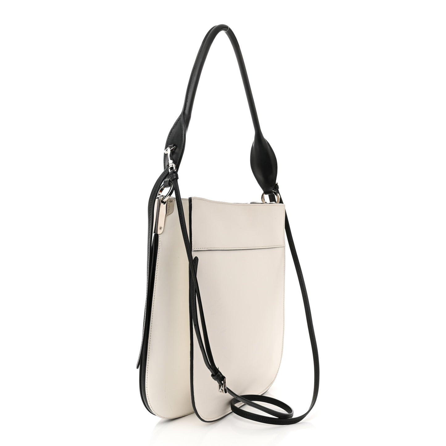 City Calfskin Small Margit Bag White Black